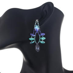 Luxury pave setting rhinestone glass crystal dangle earrings