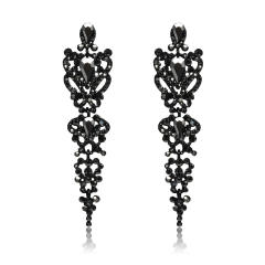 Luxury all black dangle earrings