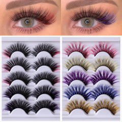 5pair colorful false eyelashes