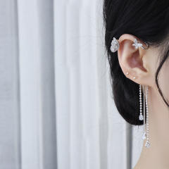 Diamond butterfly tassel ear wrap
