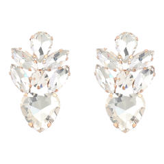 Colorful glass crystal statement earrings