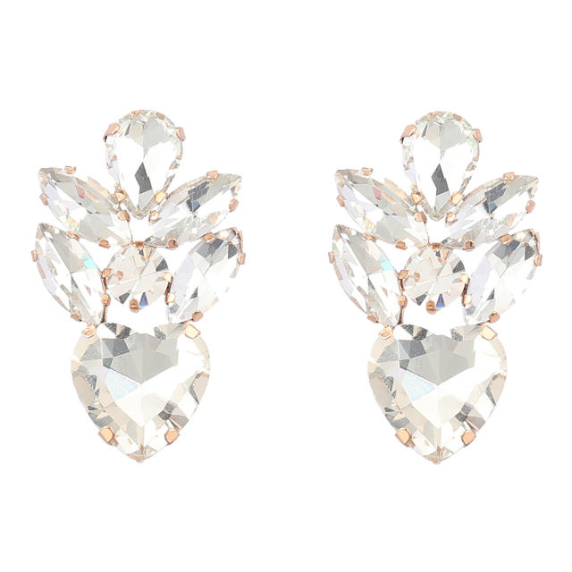 Colorful glass crystal statement earrings