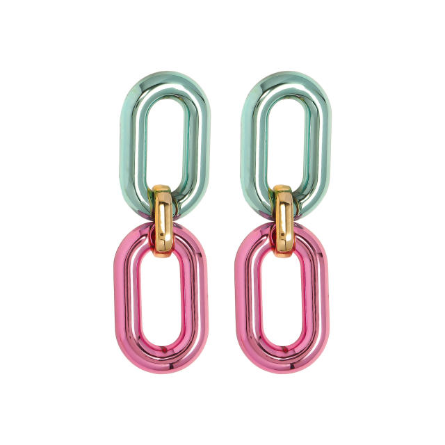 INS popular geometric chain earrings