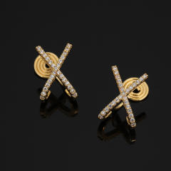 Diamond X clip on earrings