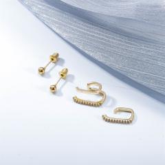 Diamond geometry ear cuff set