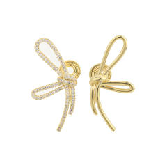 Diamond knot clip on earrings