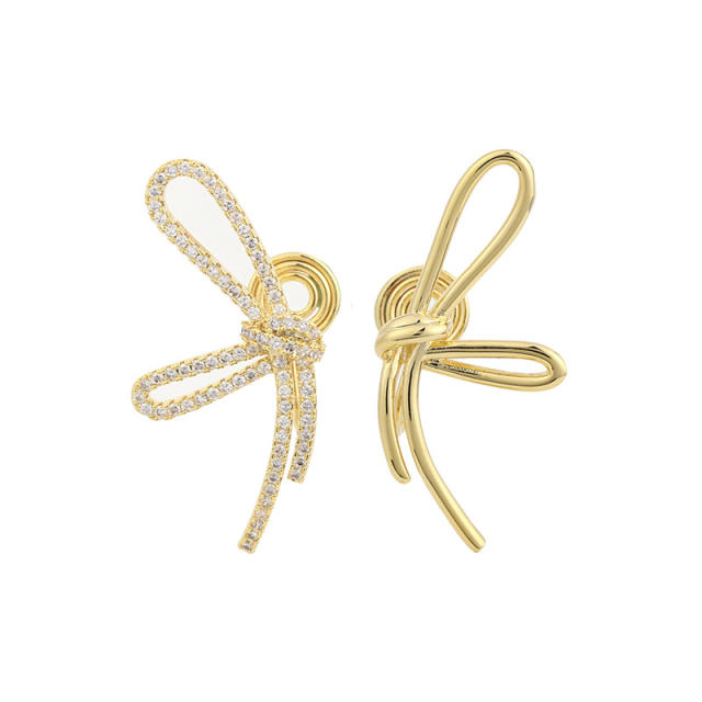 Diamond knot clip on earrings