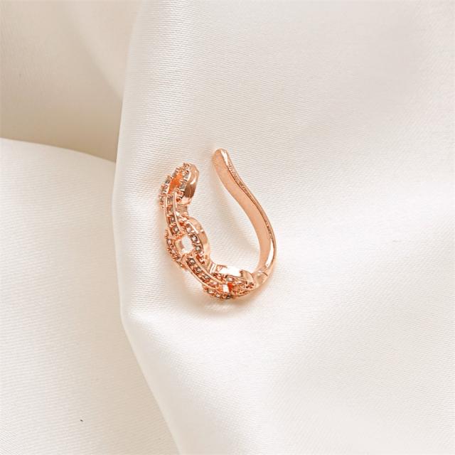 Diamond lock hollow ear cuff