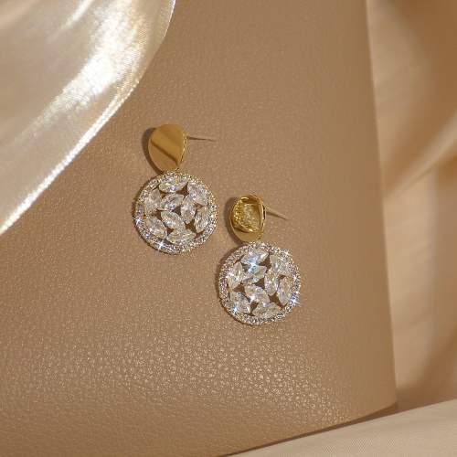 Korean fashion cubic zircon shiny earrings