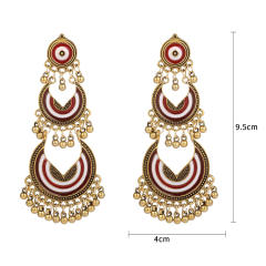Vintage hollow metal tassel jhumka earrings