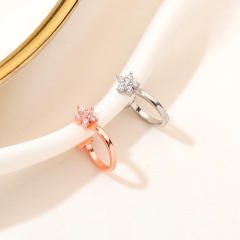 Tiny diamond flower ear cuff
