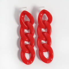 INS candy color acrylic chain dangle earrings