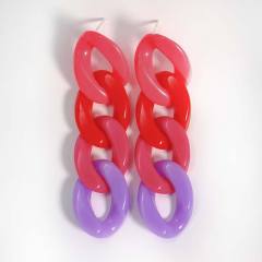 INS candy color acrylic chain dangle earrings