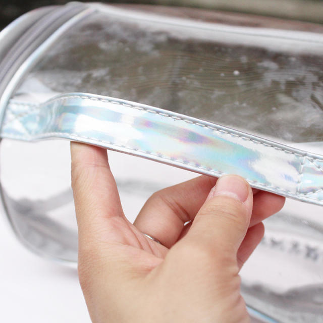 Large capacity clear PVC cosmetic bag