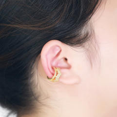INS cubic zircon real gold plated ear cuff