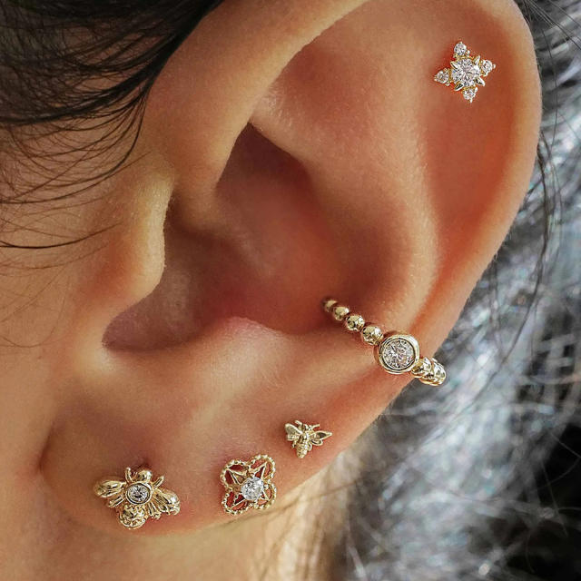 Fashion alloy beads Cz ear cuff