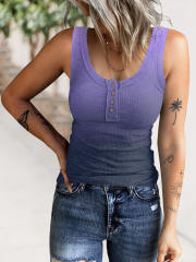 Knitted button tank top