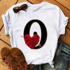 Fashion uppercase letter printed women's short-sleeved T-shirt