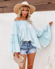 Bell sleeve sexy off shoulder tops
