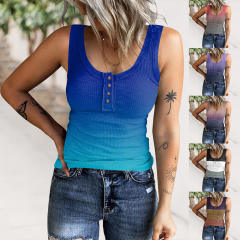 Knitted button tank top