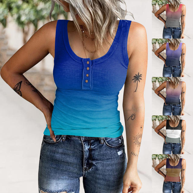 Knitted button tank top
