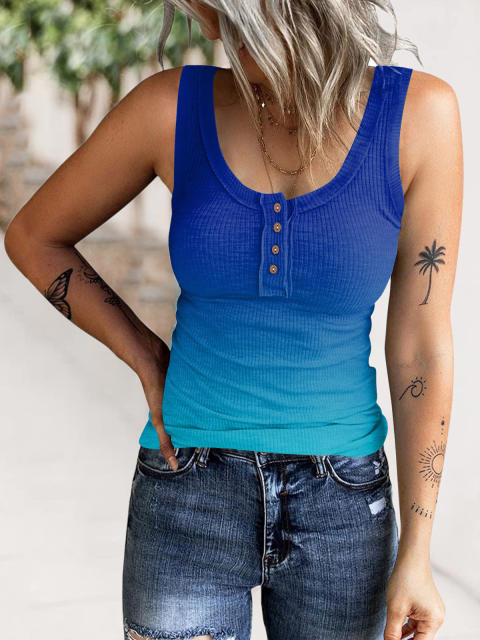 Knitted button tank top