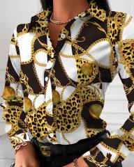 Patterned long sleeve woman blouse