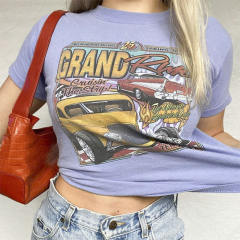 Light purple vintage graphic t shirt