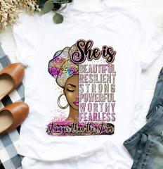 New fashion girl printed women's short-sleeved T-shirt