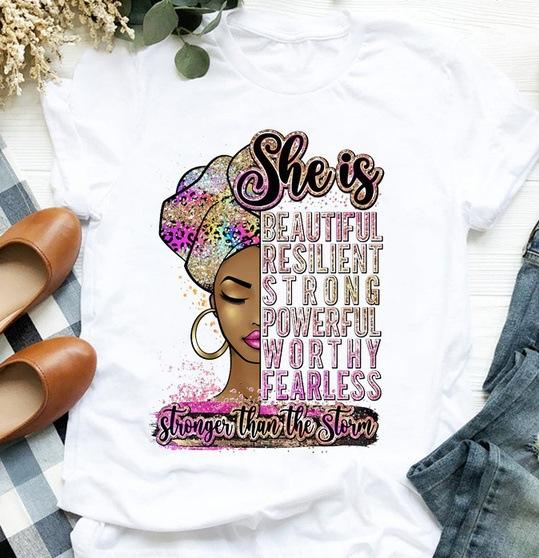 New fashion girl printed women's short-sleeved T-shirt