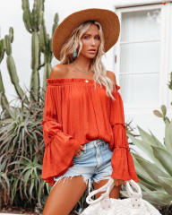 Bell sleeve sexy off shoulder tops