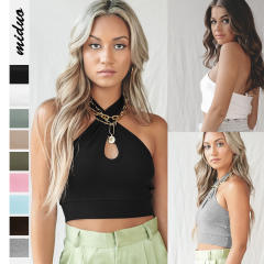 Knitted halter tops