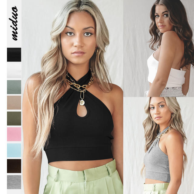 Knitted halter tops