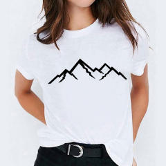 Summer fashion feather print women's short-sleeved T-shirt