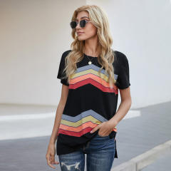 Casual stripe patterned t shirt