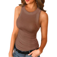 Knitted plain color tank top