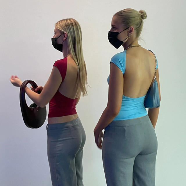 Sexy backless cropped tops