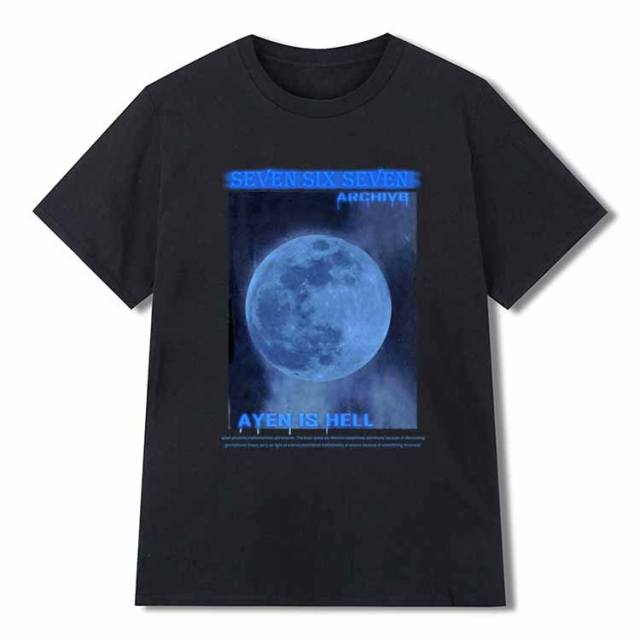 Black color graphic tees