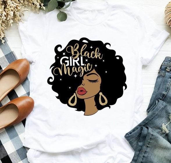 New fashion girl printed women's short-sleeved T-shirt