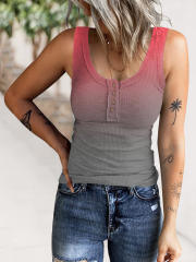 Knitted button tank top