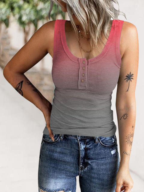 Knitted button tank top