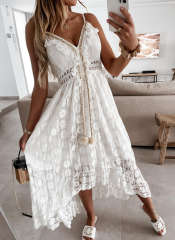 Summer design sexy lace plain color slip dress