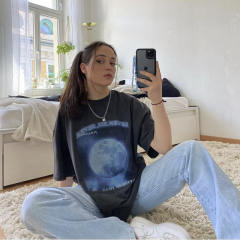 Black color graphic tees
