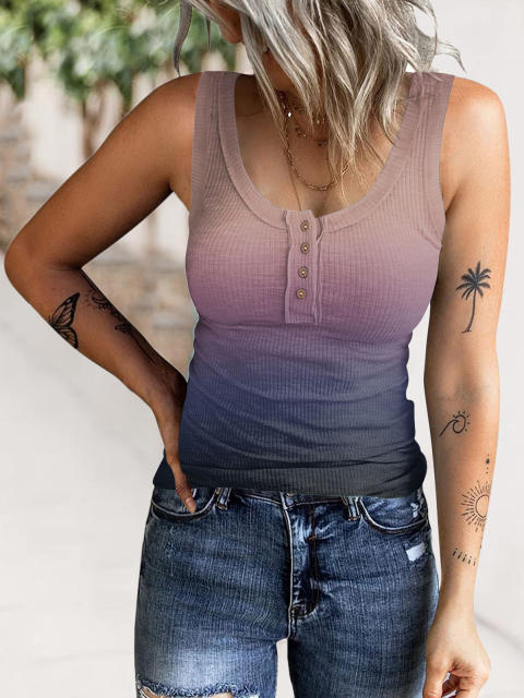 Knitted button tank top