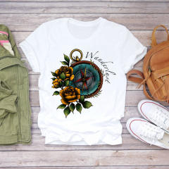 New summer feather Dreamcatcher printed women's short-sleeved T-shirt