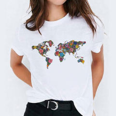 Summer fashion feather print women's short-sleeved T-shirt