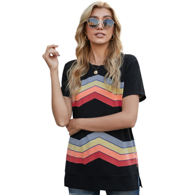 Casual stripe patterned t shirt