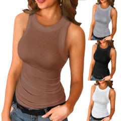 Knitted plain color tank top