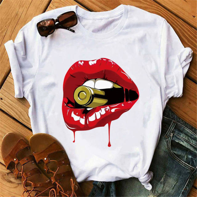 Sexy lips girl t shirt