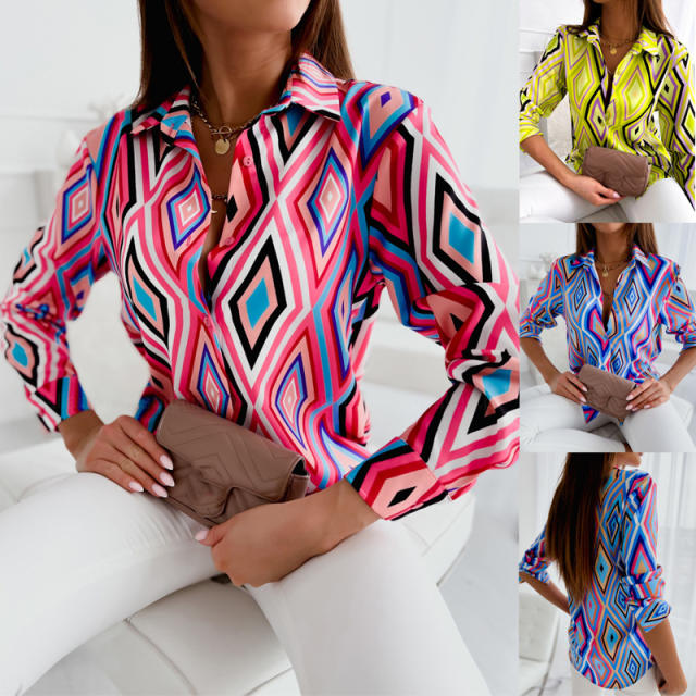 Patterned summer woman blouse